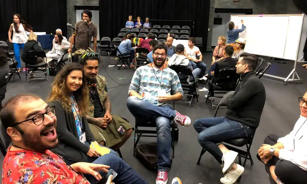 three groups sitting in circles
Miami in Motion! 2019 Latinx Theatre Commons Miami Regional Convening.